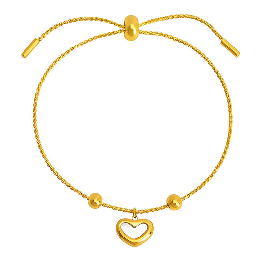 Heart Bracelet, 18K Gold Plated Steel