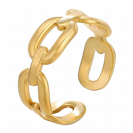 Ring, 18K Gold Plated Steel