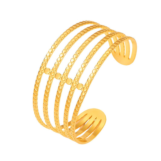 Bracelet, 18K Gold Plated Steel