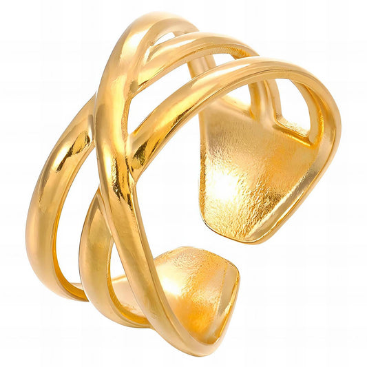 Ring, 18K Gold Plated Steel