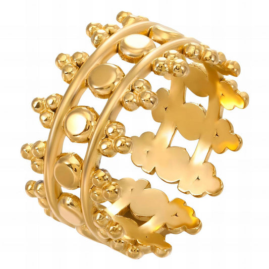 Ring, 18K Gold Plated Steel