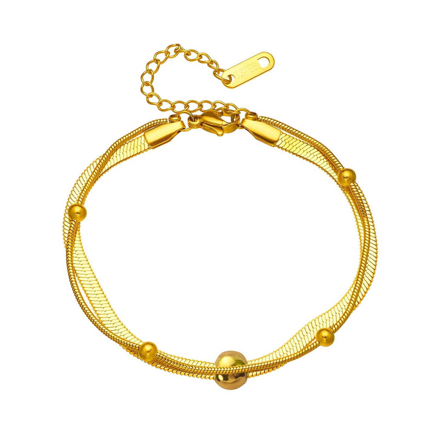 Bracelet, 18K Gold Plated Steel