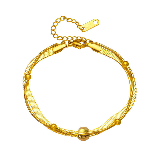 Bracelet, 18K Gold Plated Steel