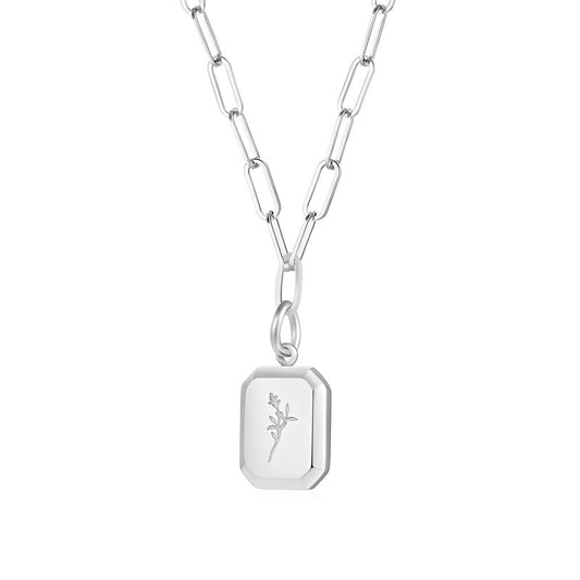 Flower Necklace, Stainless Steel
