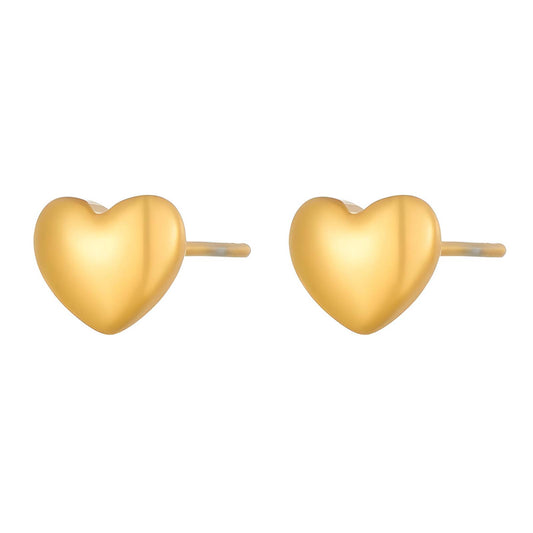 Hearts Earrings, 18K Gold Plated Steel
