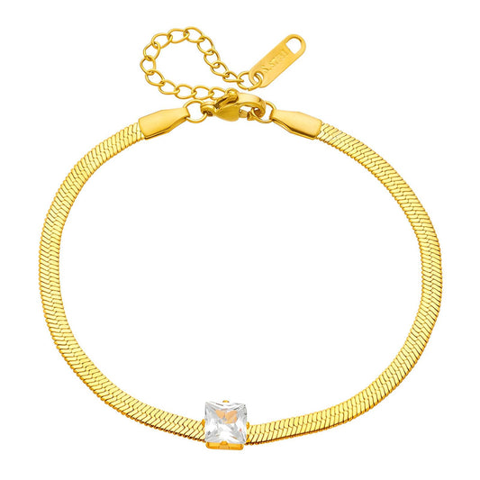 Bracelet, 18K Gold Plated Steel