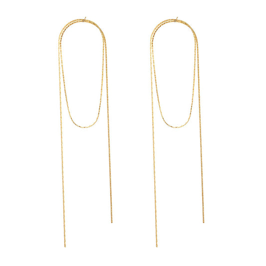 Earrings, 18K Gold Plated Steel