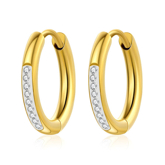 Earrings, 18K Gold Plated Steel