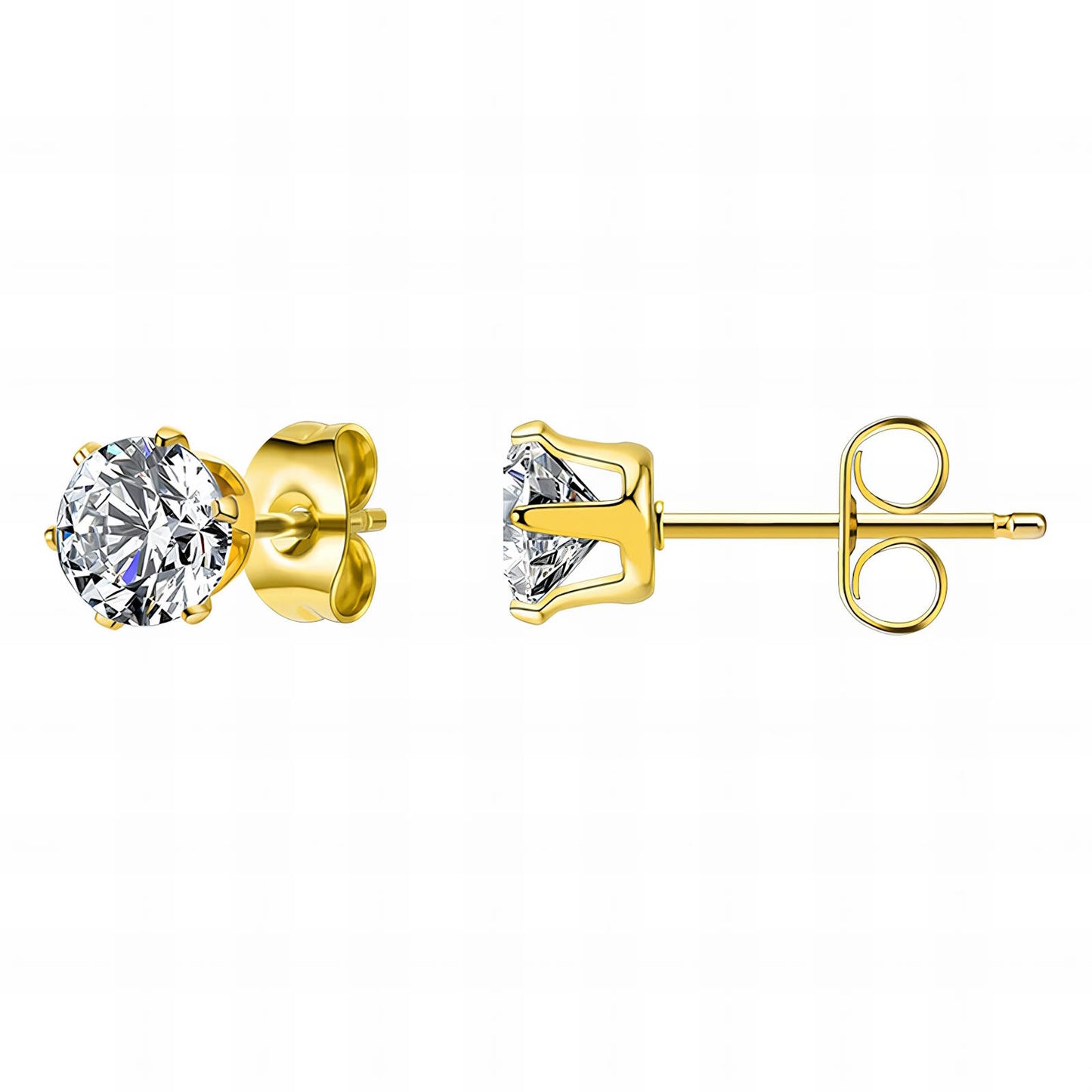 Earrings, 18K Gold Plated Steel