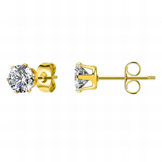 Earrings, 18K Gold Plated Steel