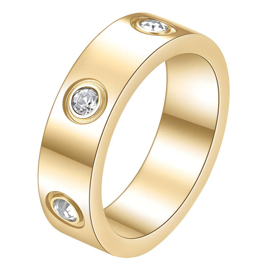 Ring, 18K Gold Plated Steel