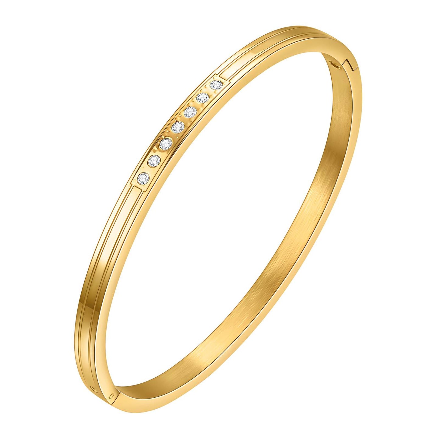 Bracelet, 18K Gold Plated Steel