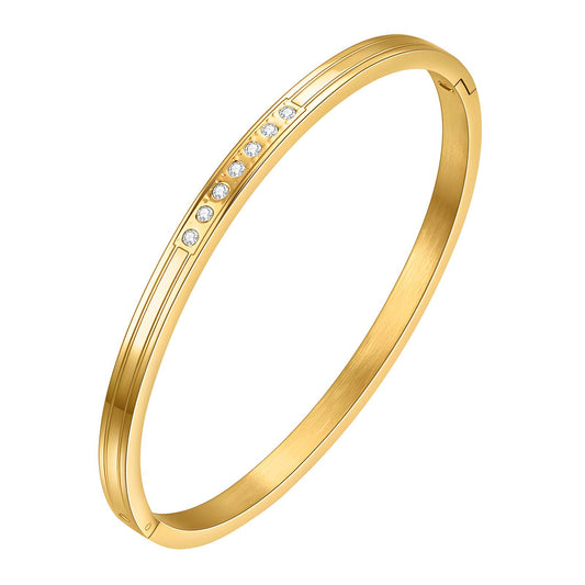 Bracelet, 18K Gold Plated Steel