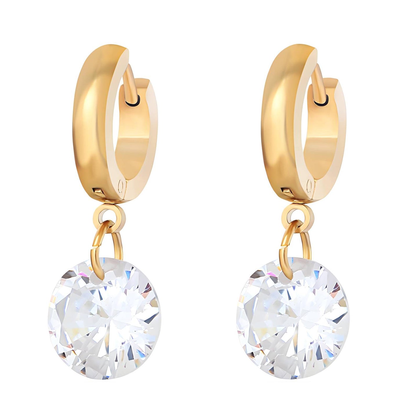 Earrings, 18K Gold Plated Steel