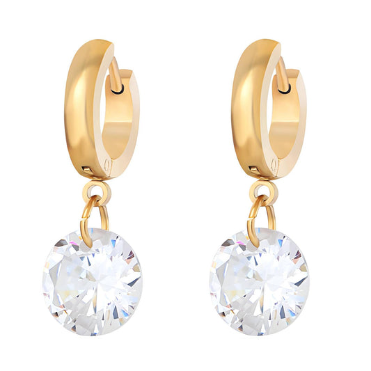 Earrings, 18K Gold Plated Steel