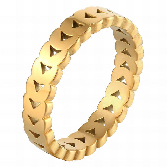 Ring, 18K Gold Plated Steel