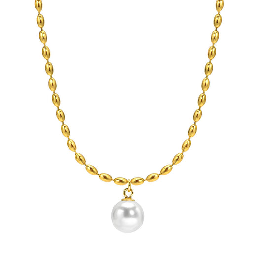 Necklace, 18K Gold Plated Steel