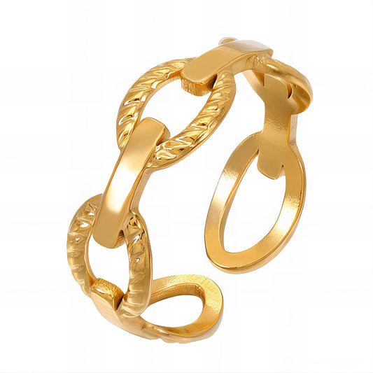 Ring, 18K Gold Plated Steel