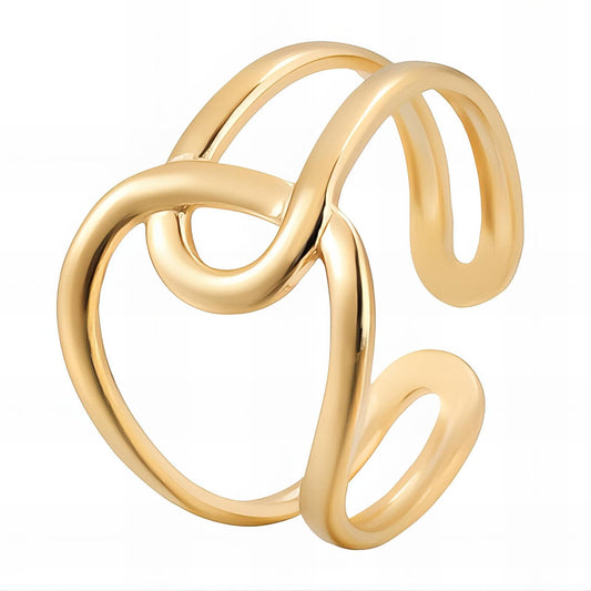 Ring, 18K Gold Plated Steel