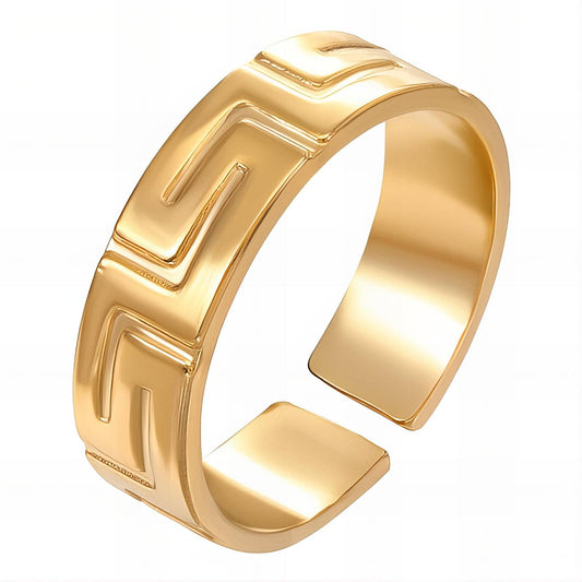 Ring, 18K Gold Plated Steel