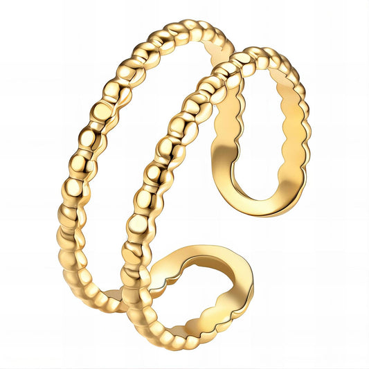Ring, 18K Gold Plated Steel