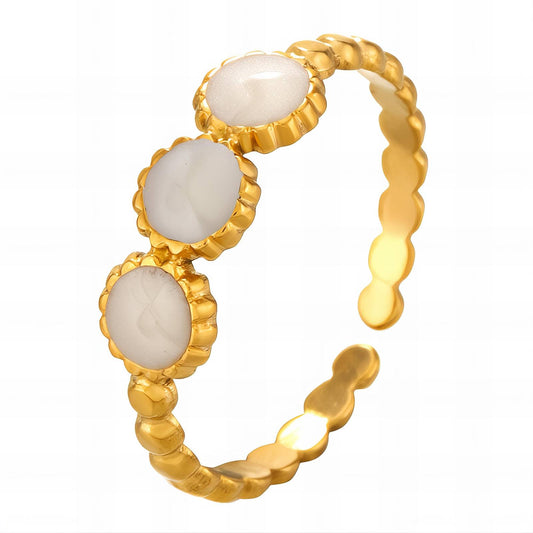 Ring, 18K Gold Plated Steel