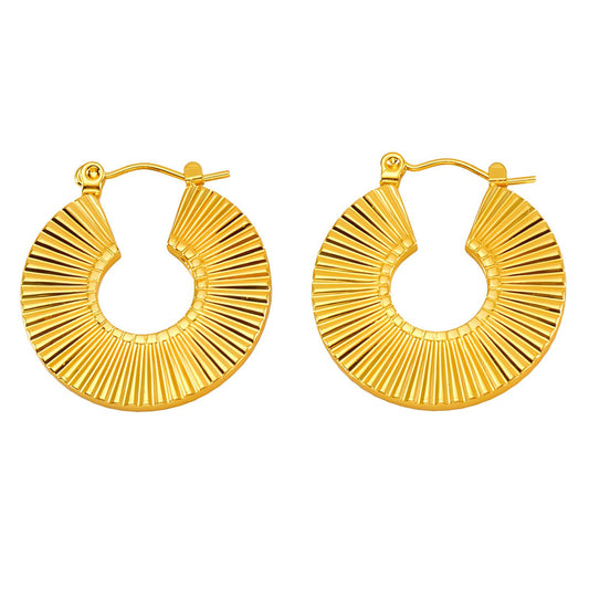 Earrings, 18K Gold Plated Steel