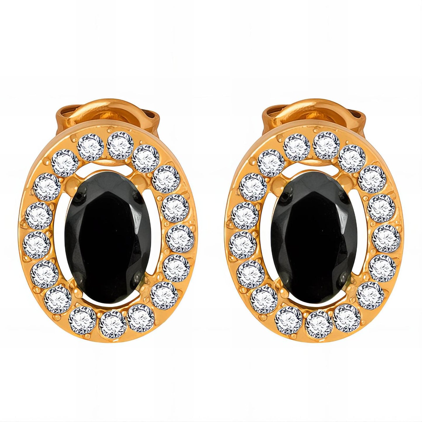 Earrings, 18K Gold Plated Steel