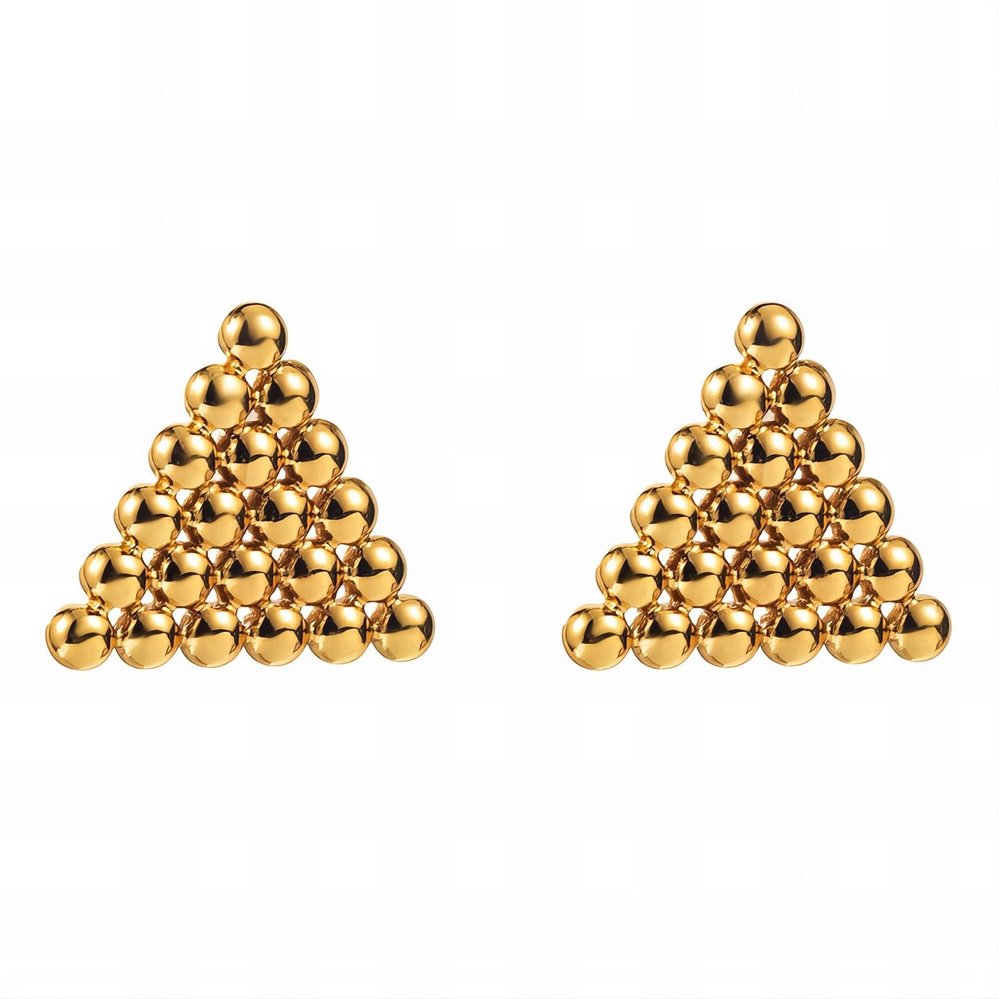 Earrings, 18K Gold Plated Steel