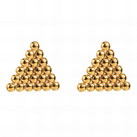 Earrings, 18K Gold Plated Steel
