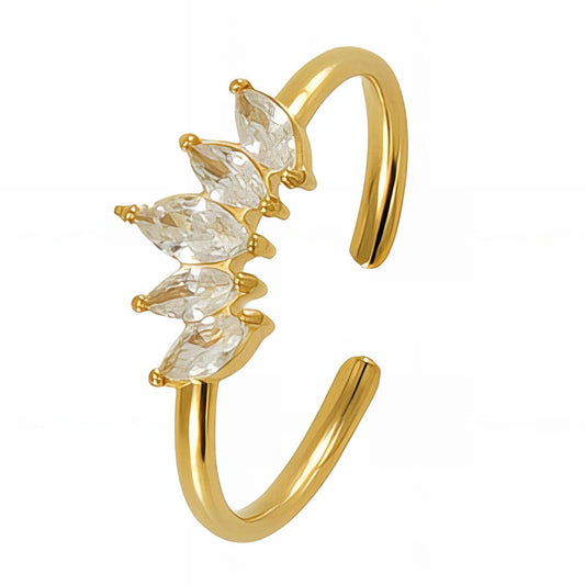 Ring, 18K Gold Plated Steel