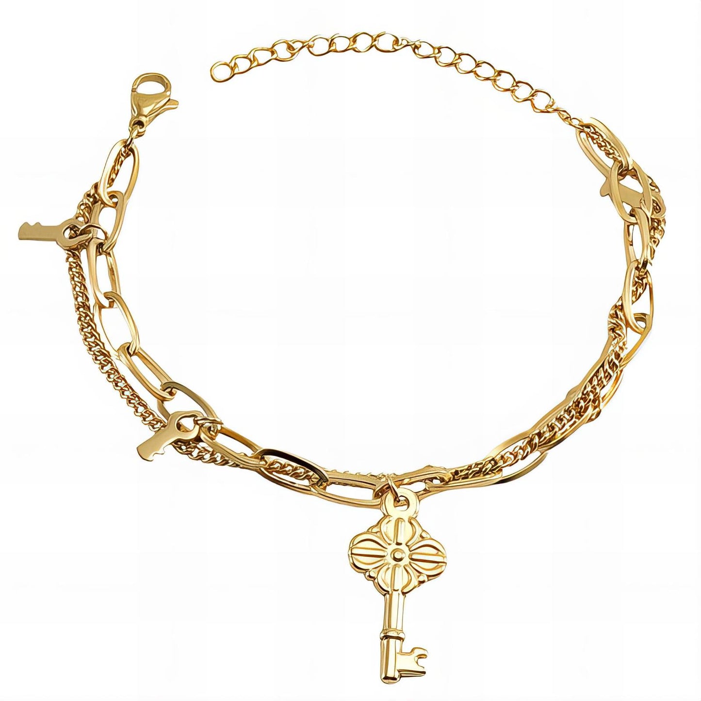 Bracelet, 18K Gold Plated Steel