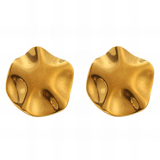 Earrings, 18K Gold Plated Steel