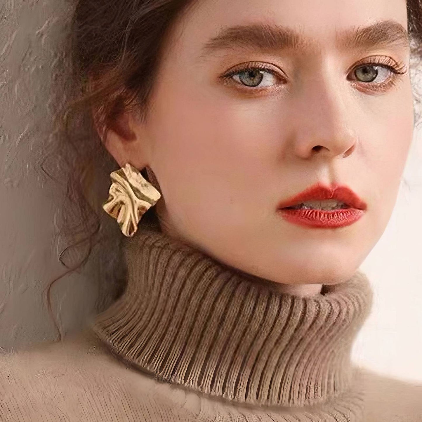 Earrings, 18K Gold Plated Steel