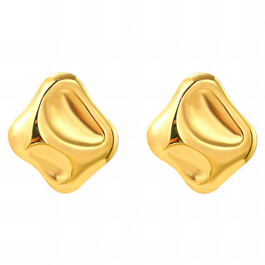 Earrings, 18K Gold Plated Steel