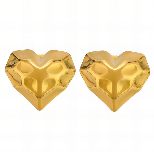 Earrings, 18K Gold Plated Steel