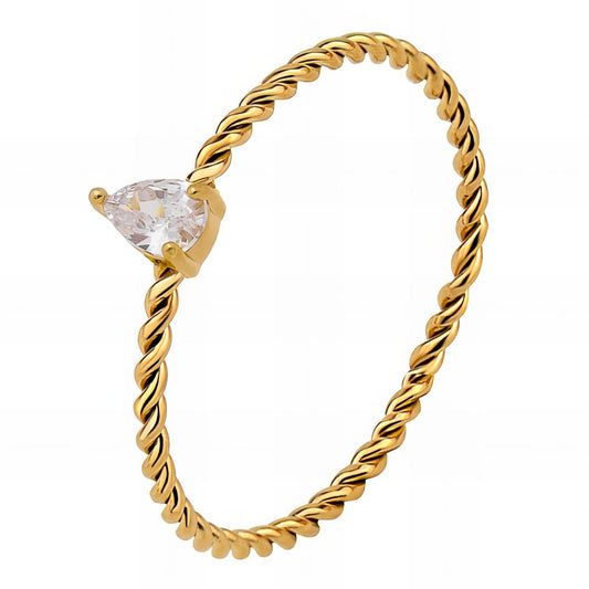 Ring, 18K Gold Plated Steel