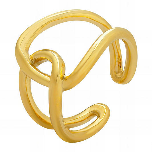 Ring, 18K Gold Plated Steel
