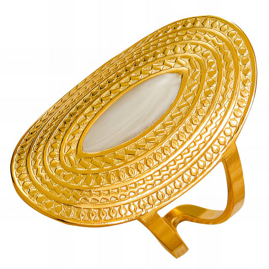 Ring, 18K Gold Plated Steel