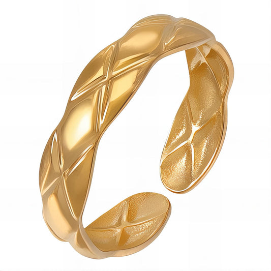 Ring, 18K Gold Plated Steel