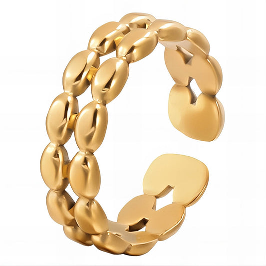 Ring, 18K Gold Plated Steel