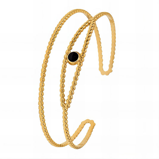 Evil Eyes Bracelet, 18K Gold Plated Steel