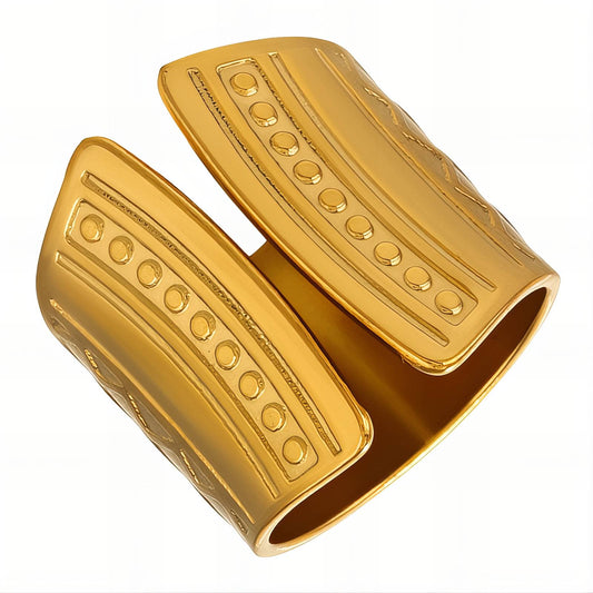 Ring, 18K Gold Plated Steel