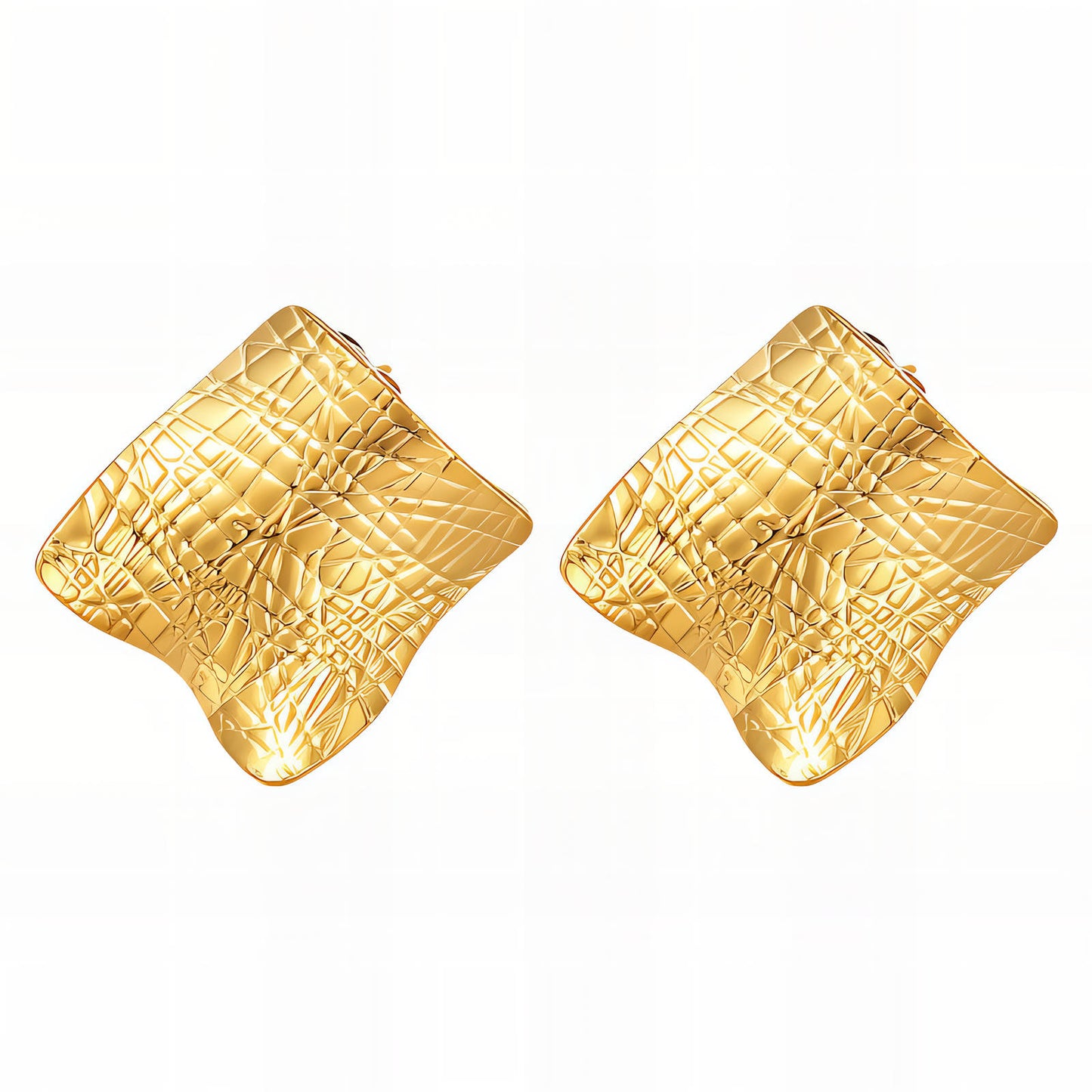 Earrings, 18K Gold Plated Steel