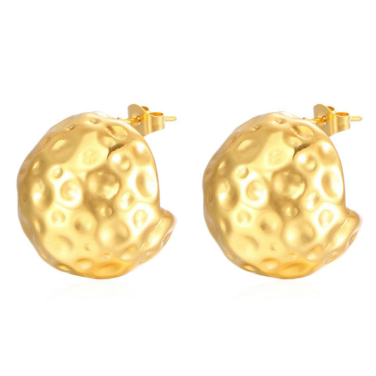 Earrings, 18K Gold Plated Steel