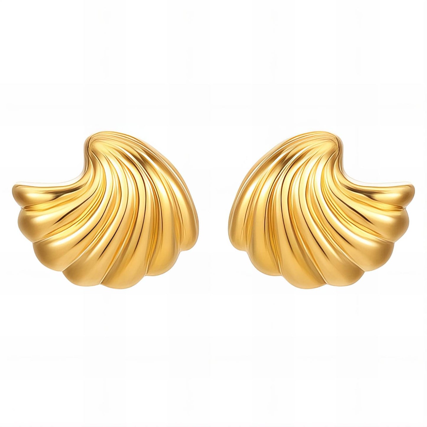 Seashells Earrings, 18K Gold Plated Steel