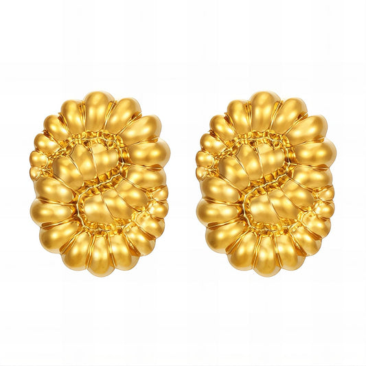 Earrings, 18K Gold Plated Steel