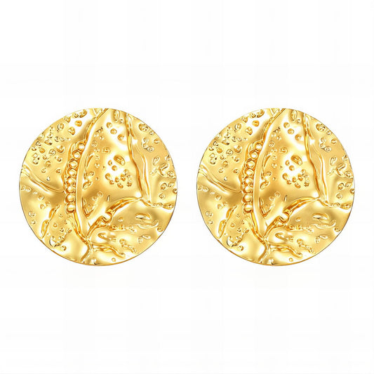 Earrings, 18K Gold Plated Steel