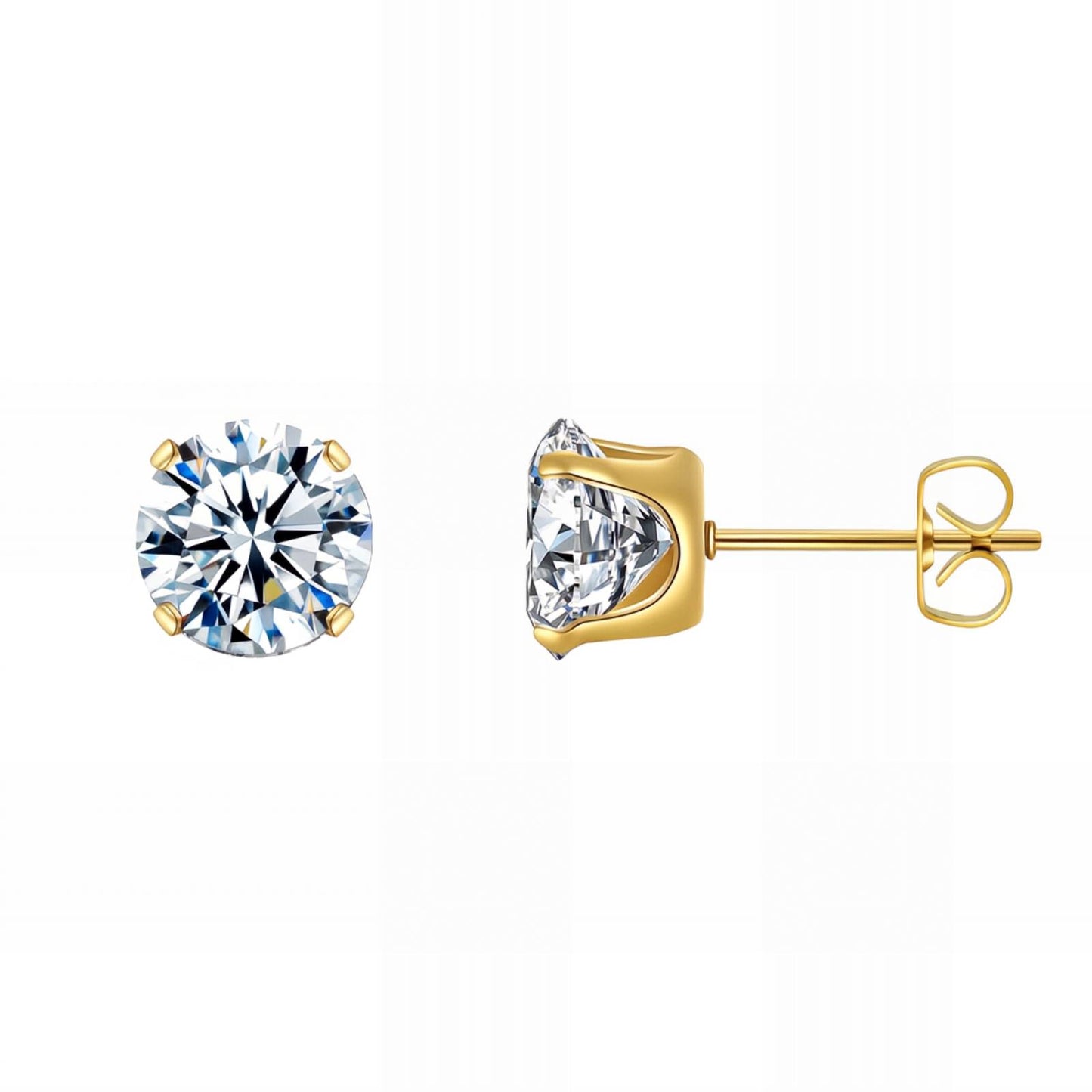 Earrings, 18K Gold Plated Steel