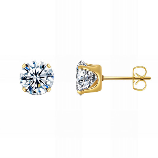 Earrings, 18K Gold Plated Steel